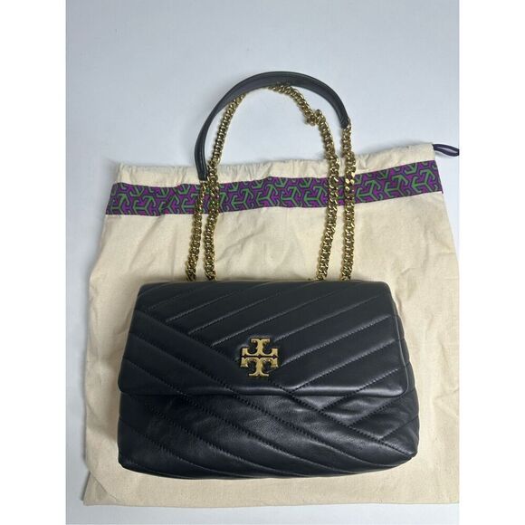 NWOT TORY BURCH KIRA SMALL CHEVRON BAG IN BLACK - Picture 1 of 16